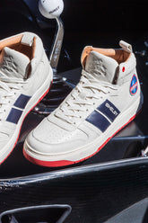 Men's Carroll Shelby Cobra Ecru Leather High-Top Sneakers